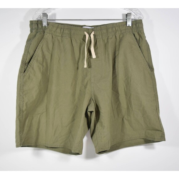 Men's Line Of Trade Green Drawstring Elastic Waist Linen Blend Shorts Sz 2XL - Picture 1 of 5